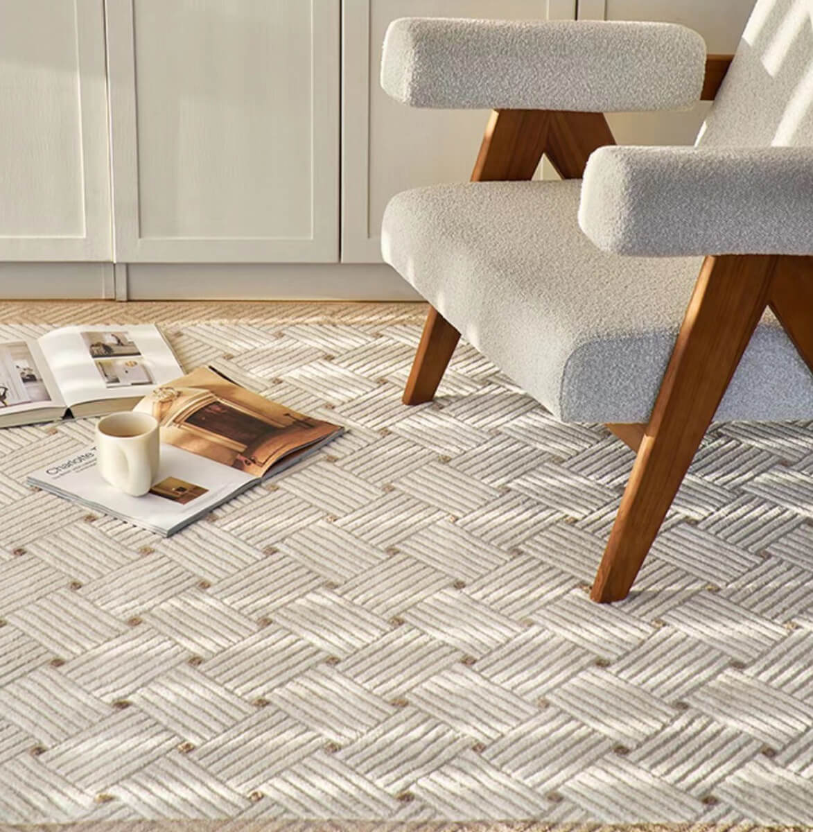 Classic Scandinavian 3D design Wilton woven carpet (Square) 