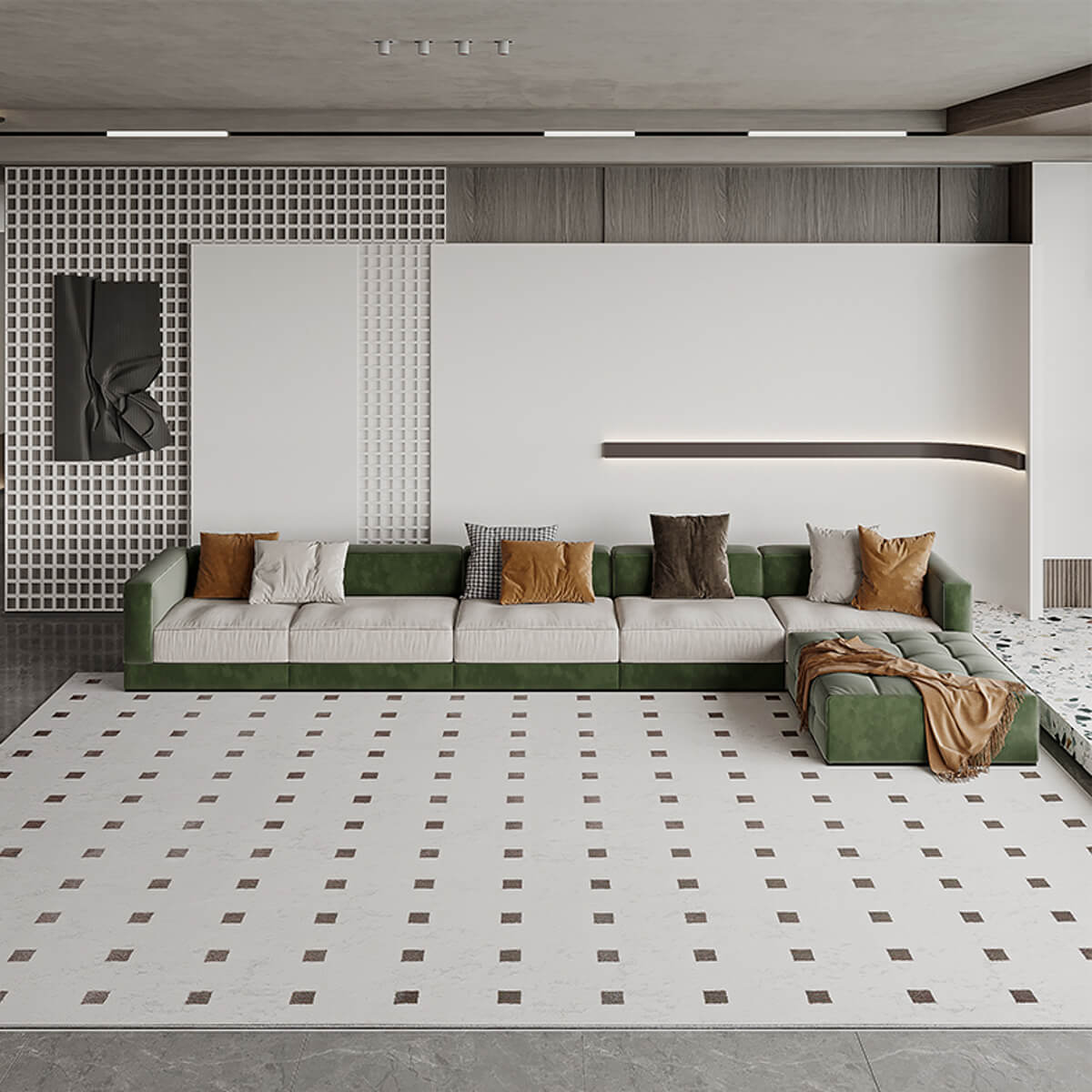 Classic Scandinavian 3D design Wilton woven carpet (Square) 