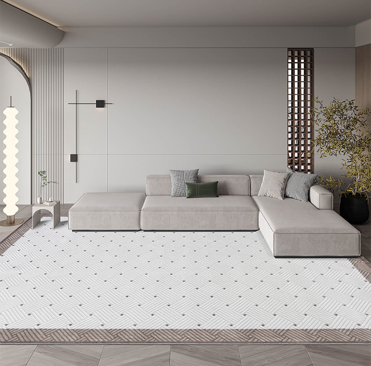 Classic Scandinavian 3D design Wilton woven carpet (Square) 
