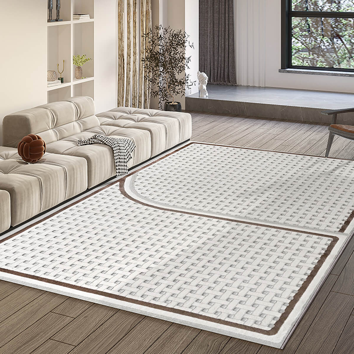 Classic Scandinavian 3D design Wilton woven carpet (Square) 