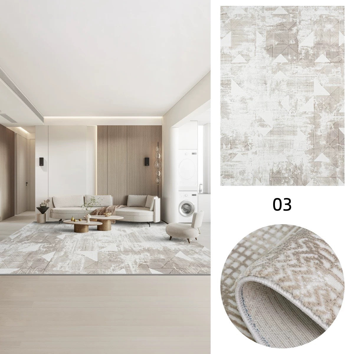 Classic Nordic 3D design Wilton woven carpet (velvet) 