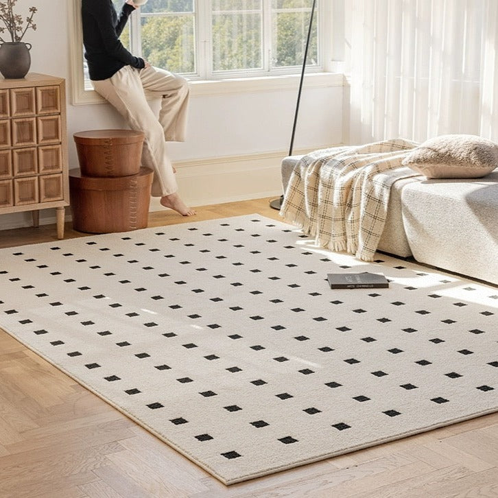 Machine-woven carpet made from pure natural wool! A high-quality item that you can use for a long time (Black Stone Apartment) 