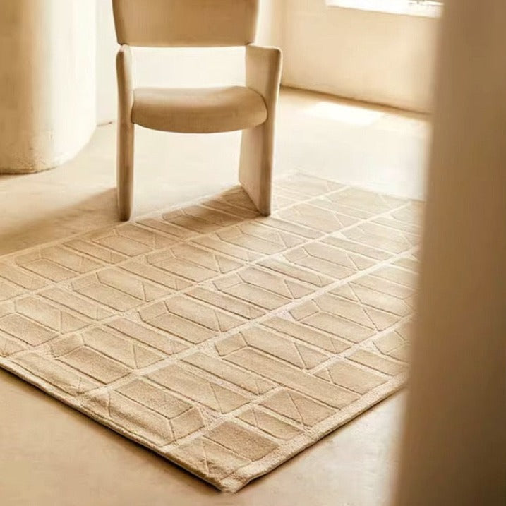 Luxury handmade tufted gun stitch carpet (Cream Top) 
