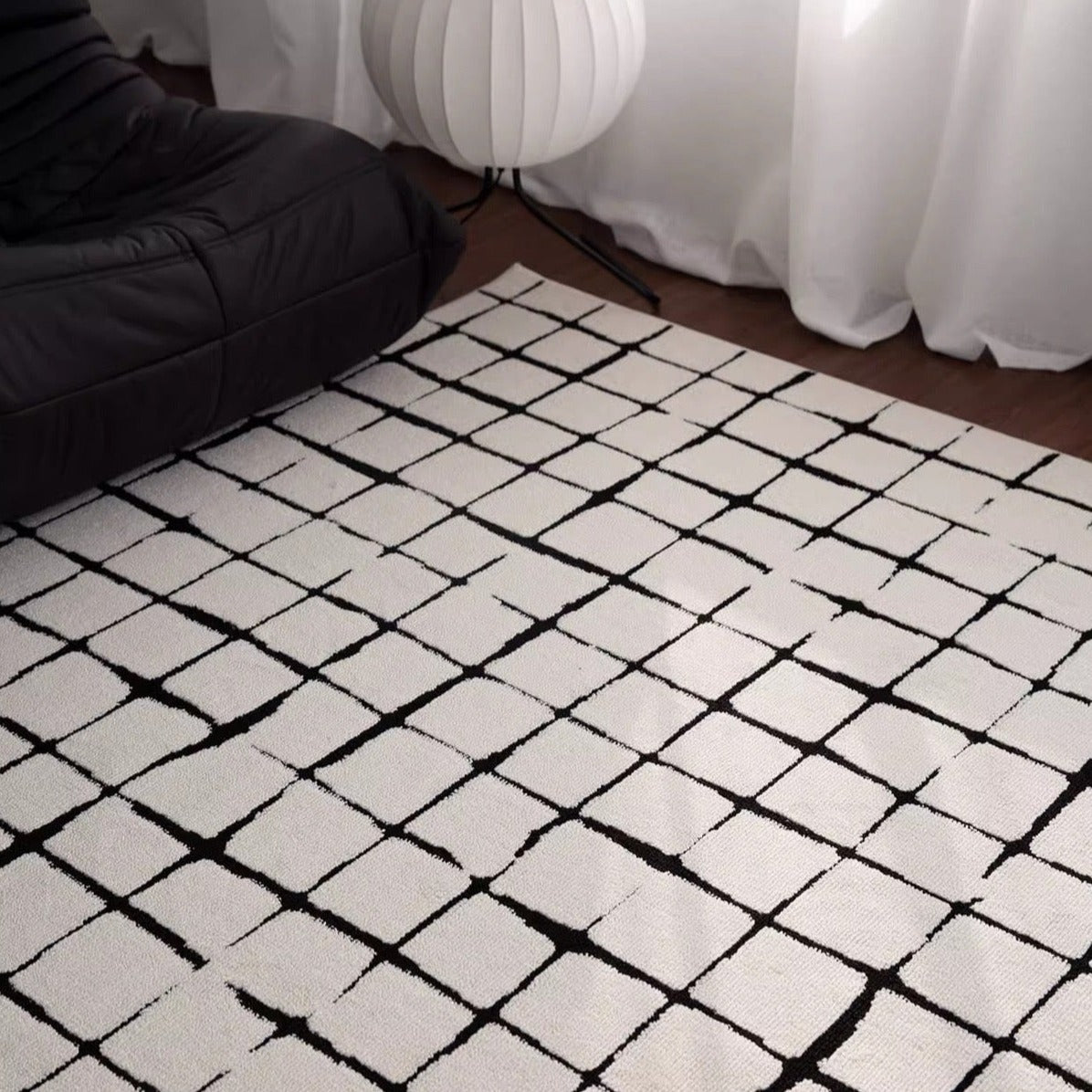 Excellent waterproofing! Scandinavian-style luxury waterproof carpet (Checkered) 
