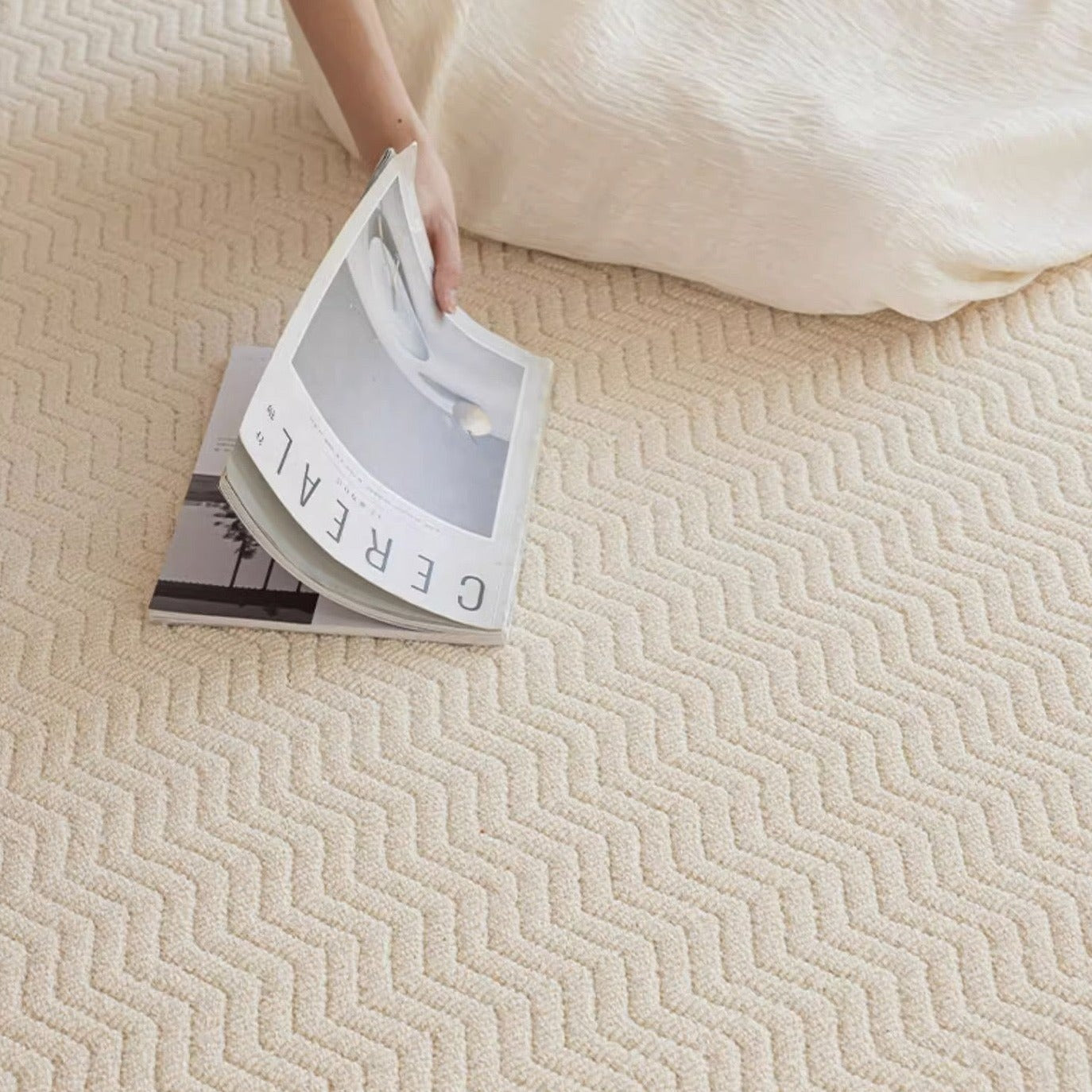 Machine-woven carpet made from pure natural wool! A high-quality item that you can use for a long time (Order) 