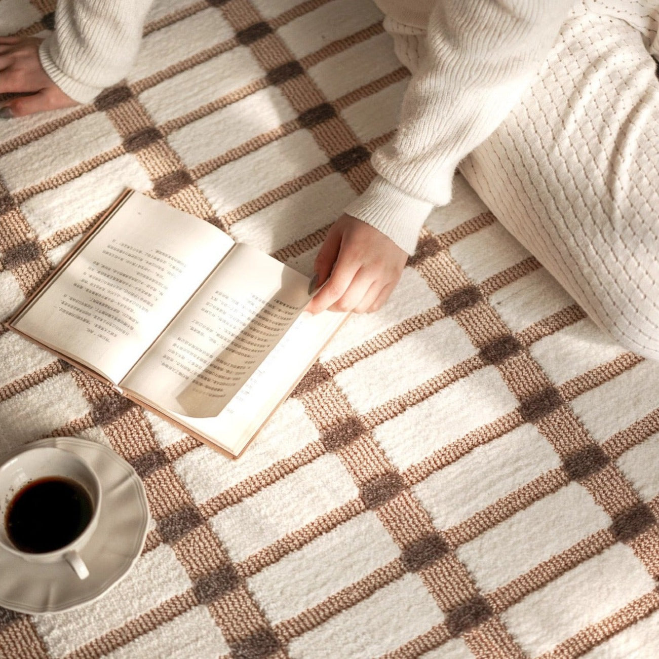 Modern French style is cute. 3D cut design luxury Wilton woven carpet (Biscuit) 