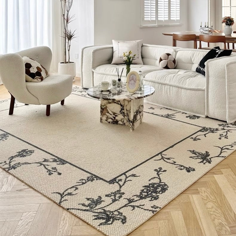 Classic Scandinavian 3D design Wilton woven carpet (Blooming Flowers)