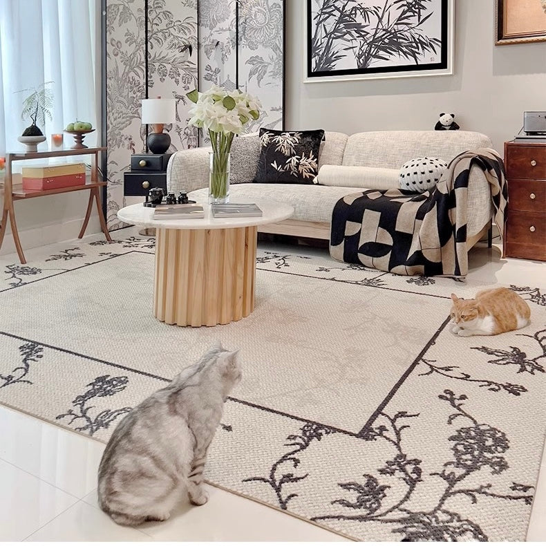Classic Scandinavian 3D design Wilton woven carpet (Blooming Flowers)