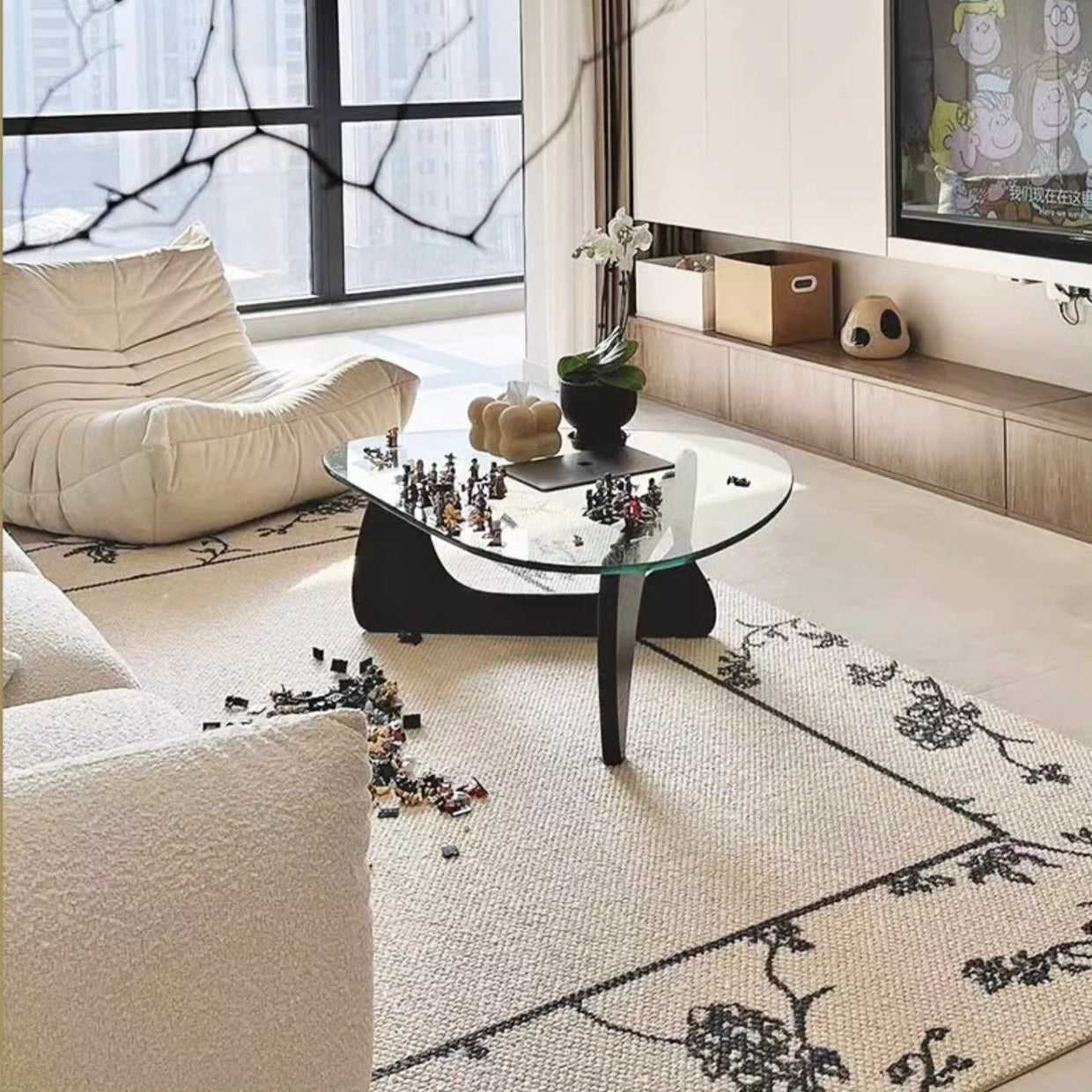 Classic Scandinavian 3D design Wilton woven carpet (Blooming Flowers)