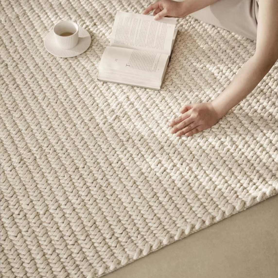 Hand-woven carpet made from only natural materials! A high-quality item that you can use for a long time (wheat ear)