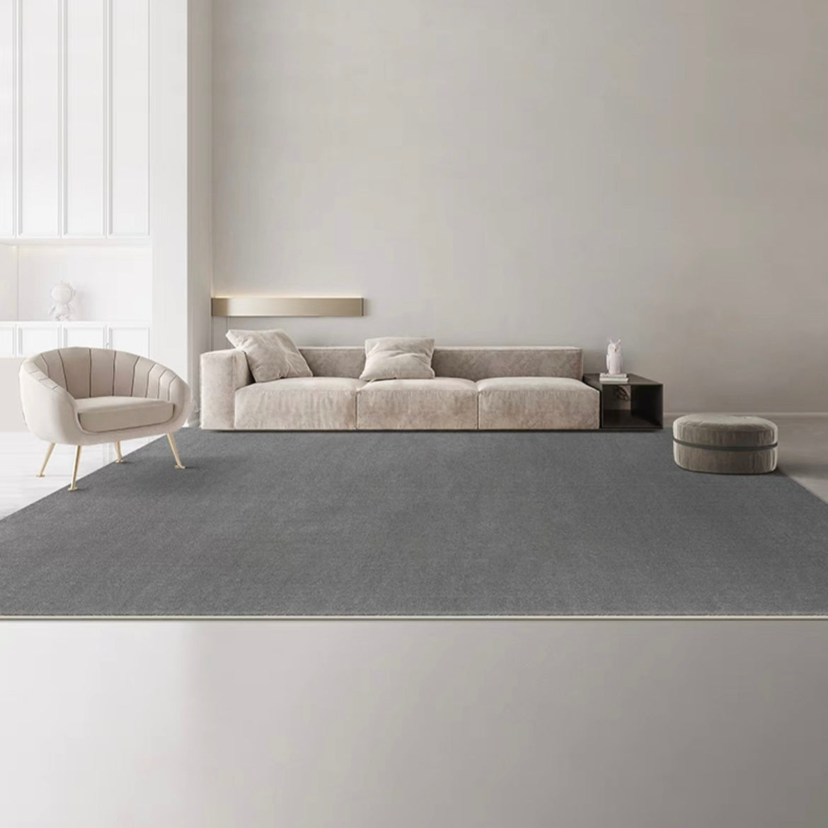 Perfect for a monochrome room. Stylish grey Wilton rug (Annie) 