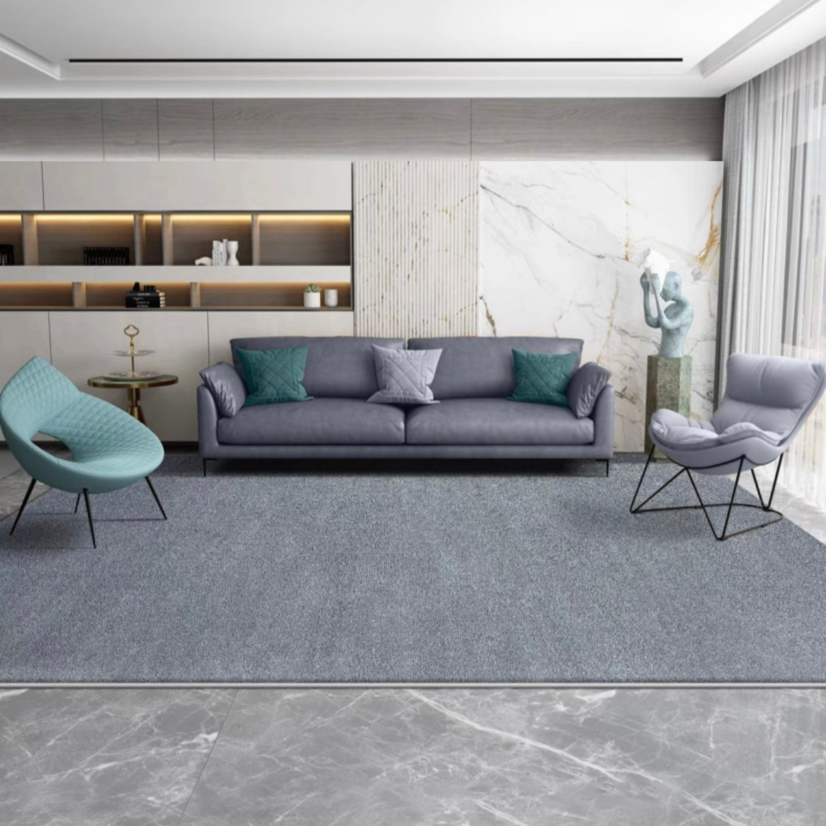 Perfect for a monochrome room. Stylish grey Wilton rug (Annie) 