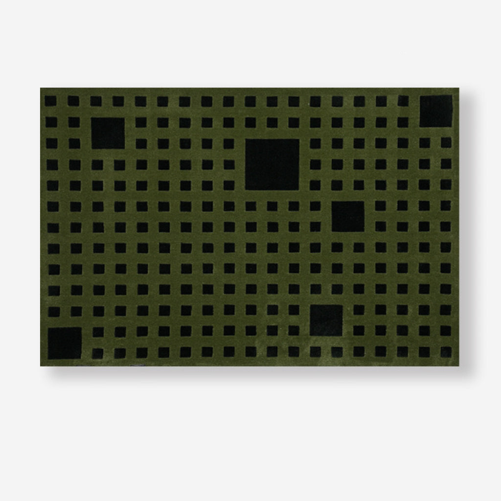 Luxury handmade tufted gun stitch carpet (Green Square)