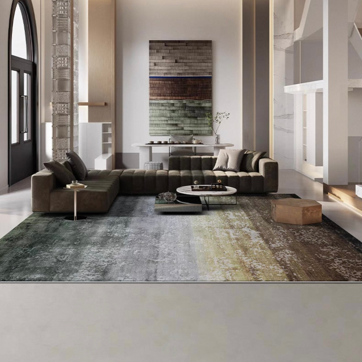Perfect for a monochrome room. Stylish grey Wilton woven rug (Keladi)
