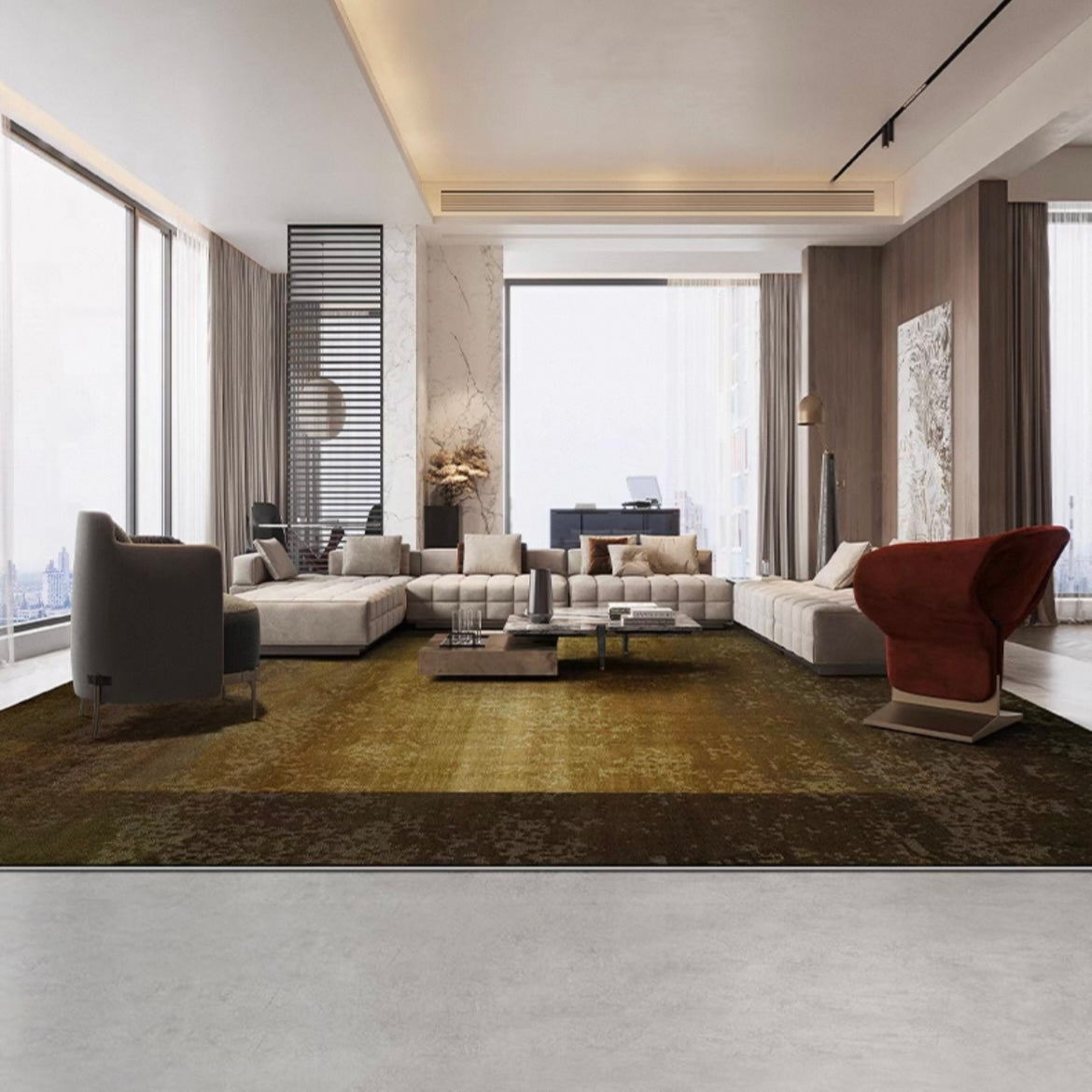 Perfect for a monochrome room. Stylish grey Wilton woven rug (Keladi)
