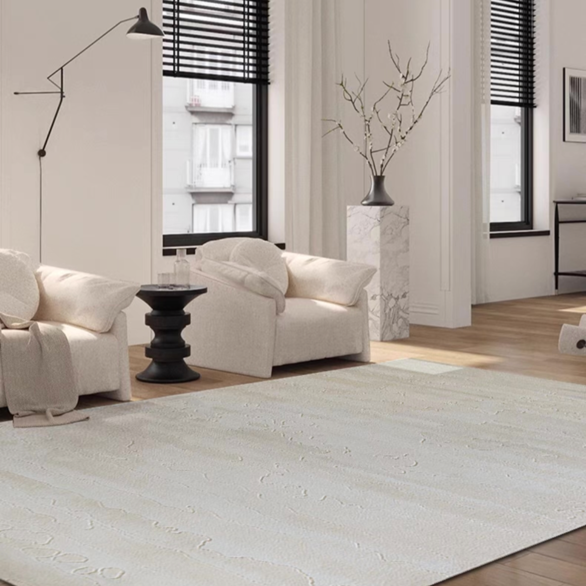 Classic Nordic 3D design Wilton woven carpet (Clear Moon) 
