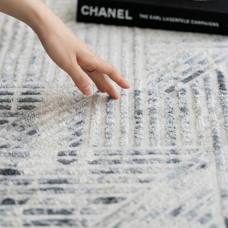 Classic Scandinavian 3D design Wilton woven carpet (meredith-blue) 