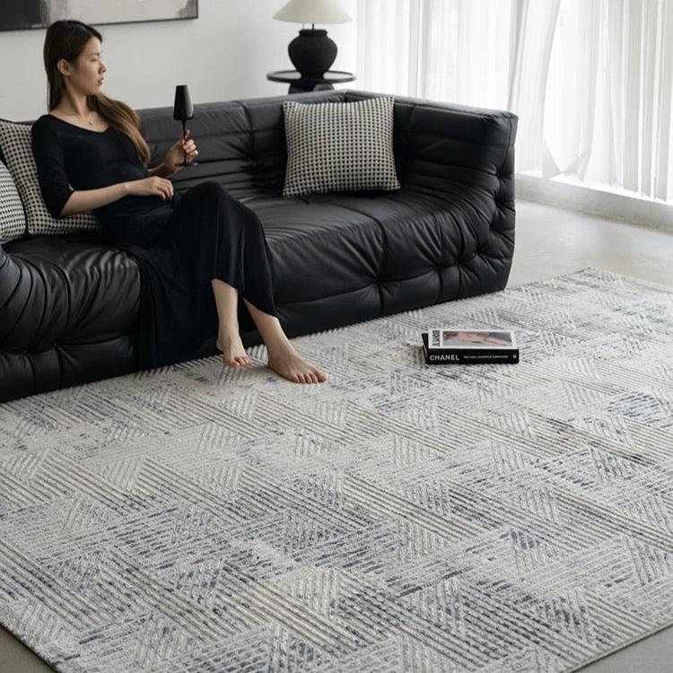 Classic Scandinavian 3D design Wilton woven carpet (meredith-blue) 