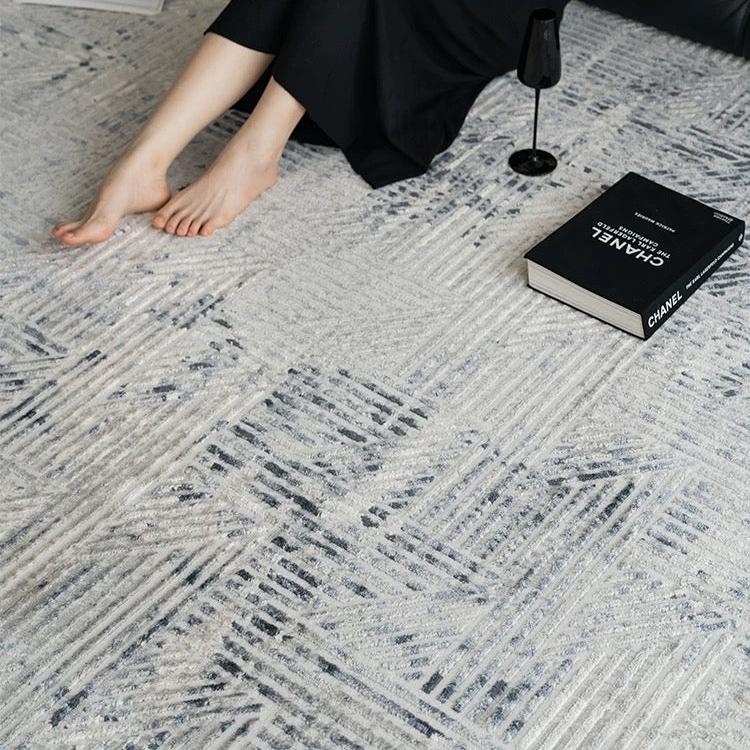 Classic Scandinavian 3D design Wilton woven carpet (meredith-blue) 