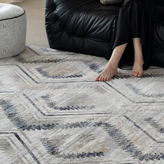 Classic Scandinavian 3D design Wilton woven carpet (meredith-blue) 