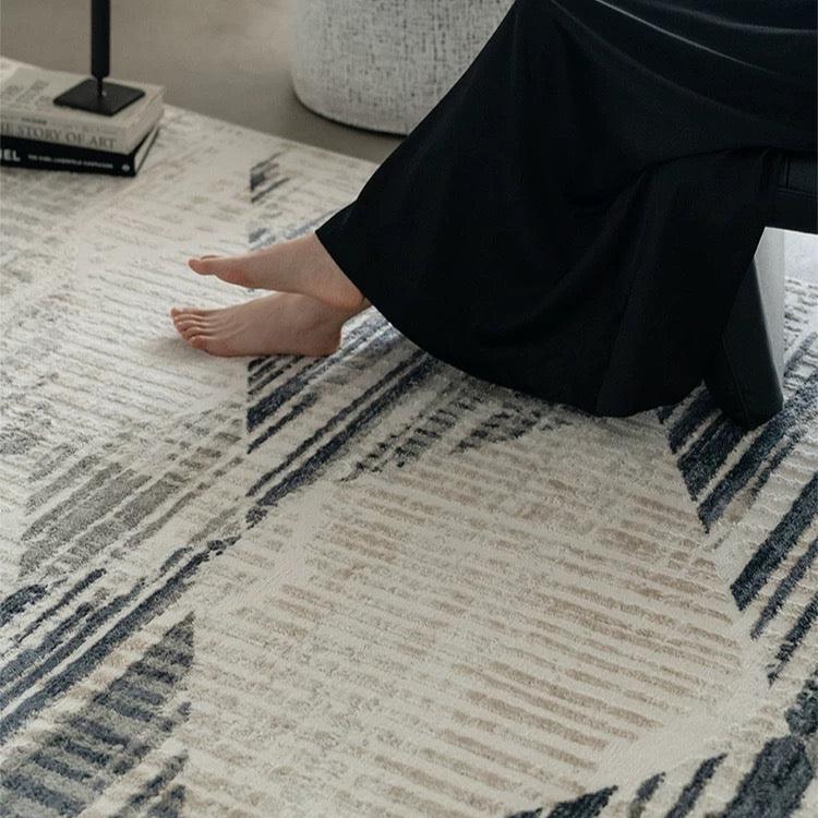 Classic Scandinavian 3D design Wilton woven carpet (meredith-blue) 