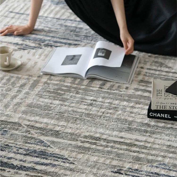 Classic Scandinavian 3D design Wilton woven carpet (meredith-blue) 