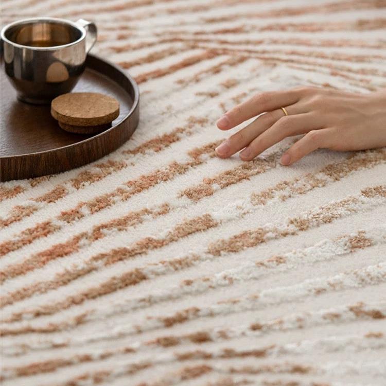 Classic Scandinavian 3D design Wilton woven carpet (meredith-orange) 