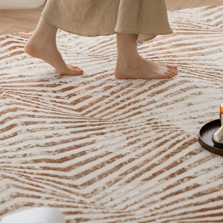 Classic Scandinavian 3D design Wilton woven carpet (meredith-orange) 