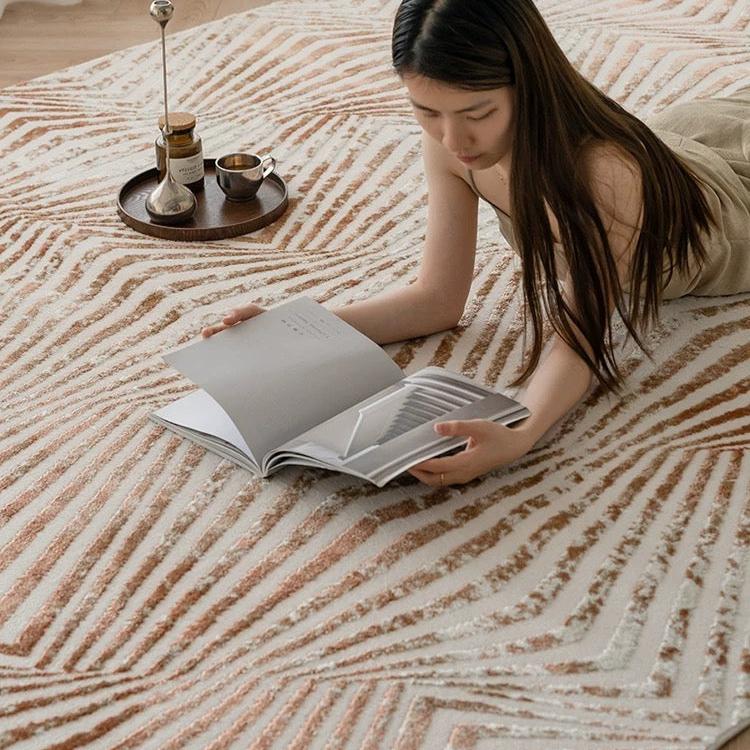 Classic Scandinavian 3D design Wilton woven carpet (meredith-orange) 