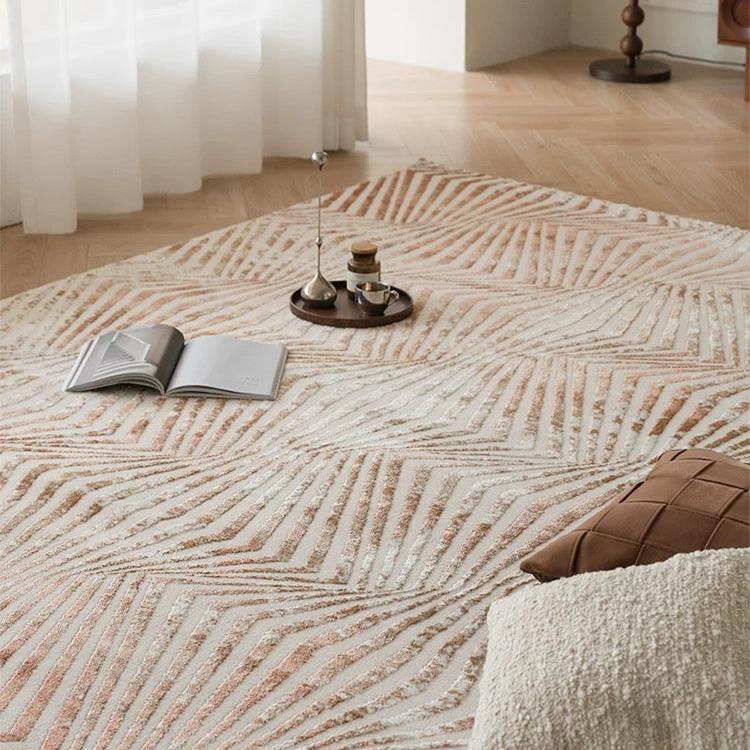 Classic Scandinavian 3D design Wilton woven carpet (meredith-orange) 