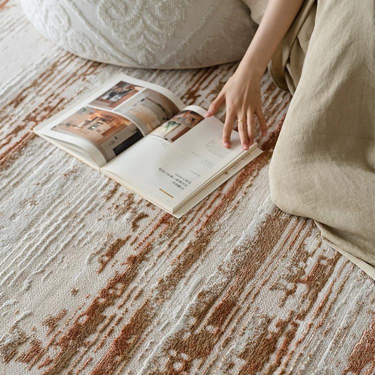 Classic Scandinavian 3D design Wilton woven carpet (meredith-orange) 