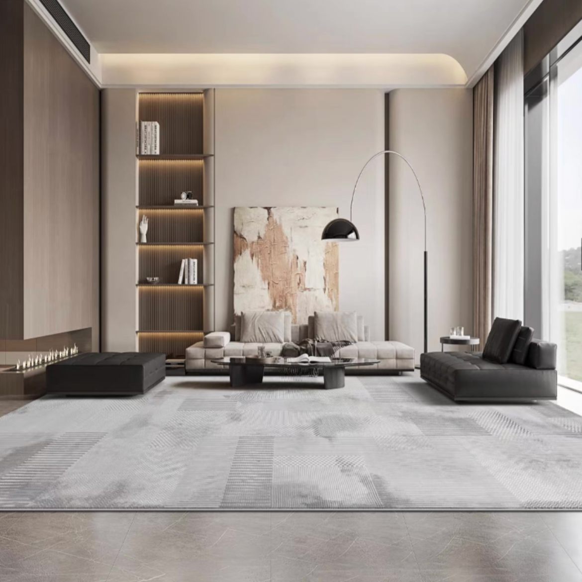 Classic Nordic 3D design Wilton woven carpet (velvet) 
