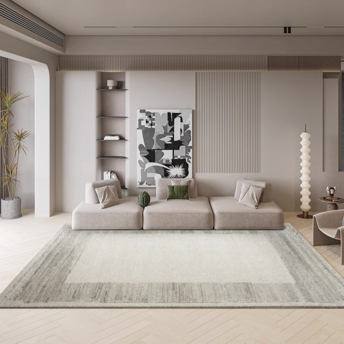Classic Nordic 3D design Wilton woven carpet (Glacier) 