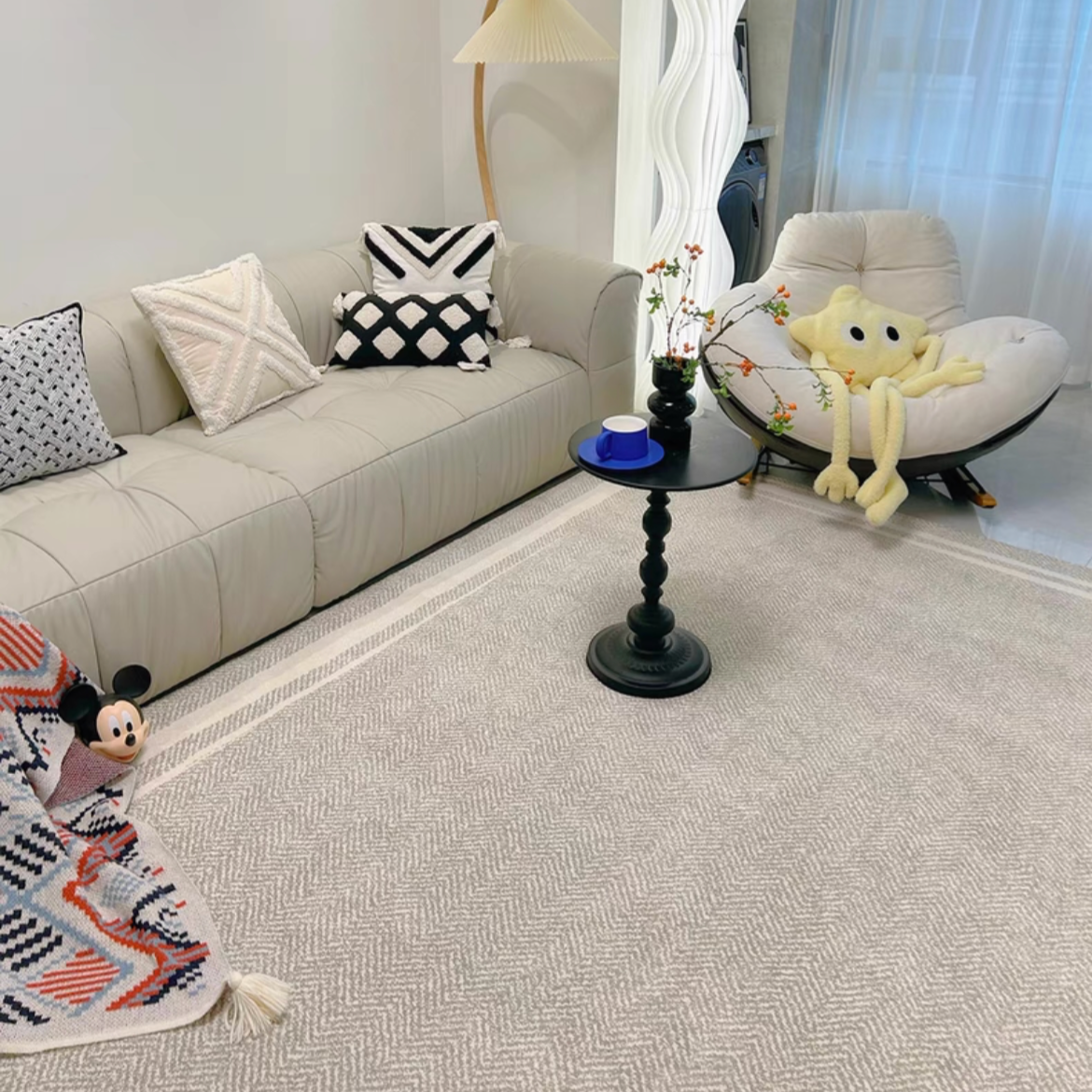 Classic Scandinavian 3D design Wilton woven carpet (Cloud) 