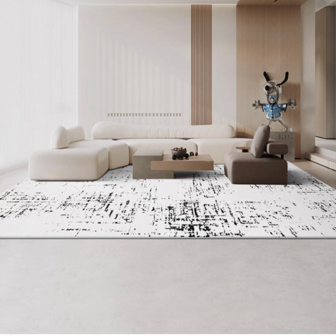 Classic Scandinavian 3D design Wilton woven carpet (Seine River) 
