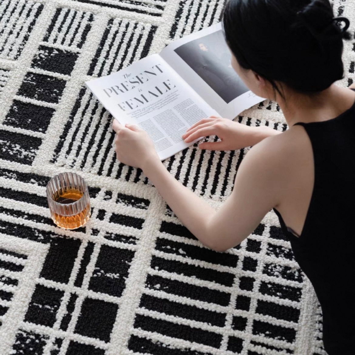 Classic Scandinavian 3D design Wilton woven carpet (Celluloid) 