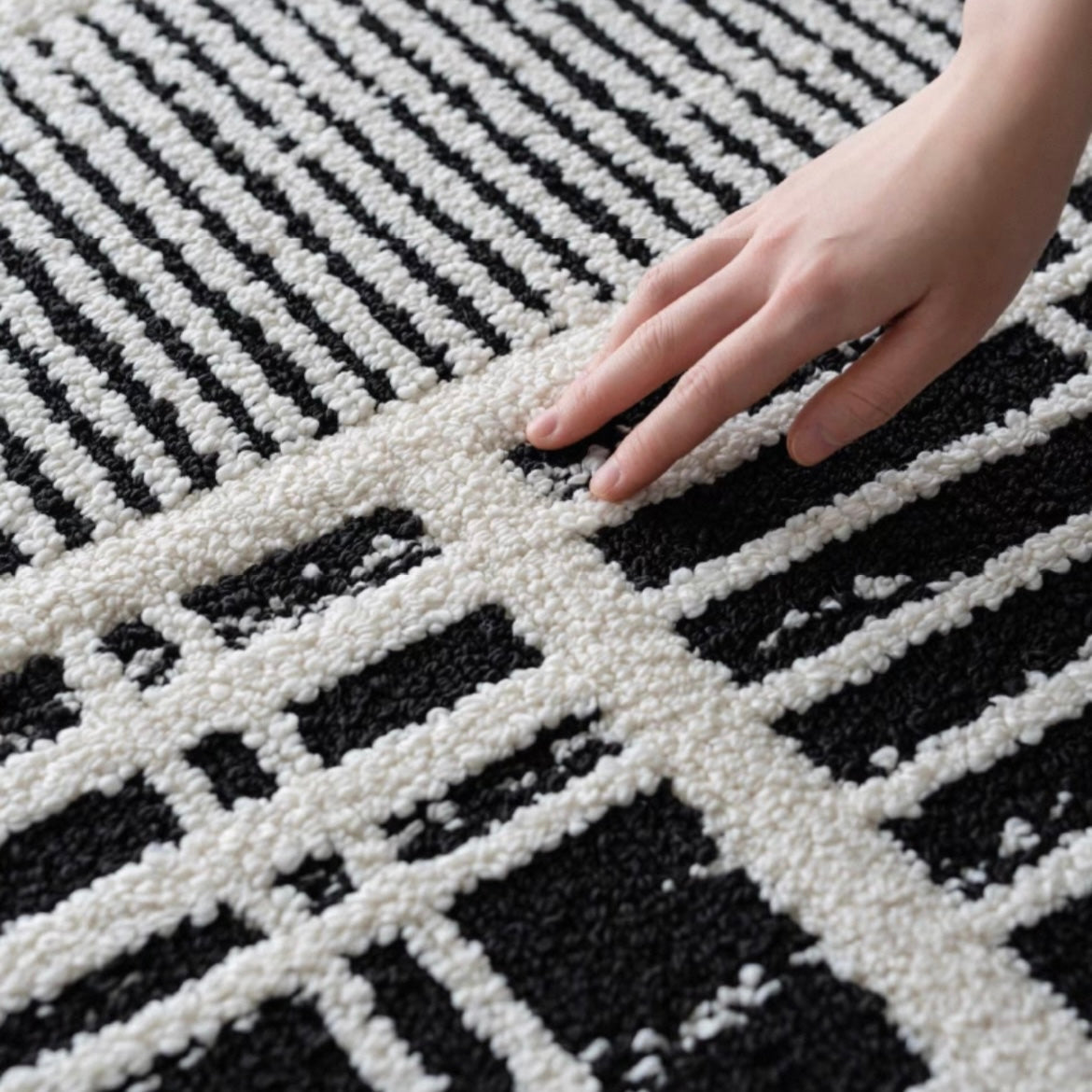 Classic Scandinavian 3D design Wilton woven carpet (Celluloid) 