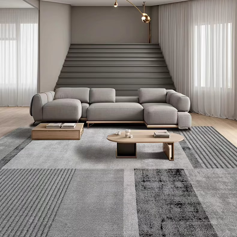 A classic Nordic 3D design Wilton woven carpet (Sea of ​​Clouds) 