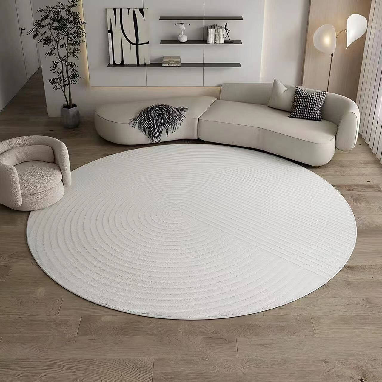Perfect for a monochrome room. Stylish grey Wilton woven rug (HALFHALF) 