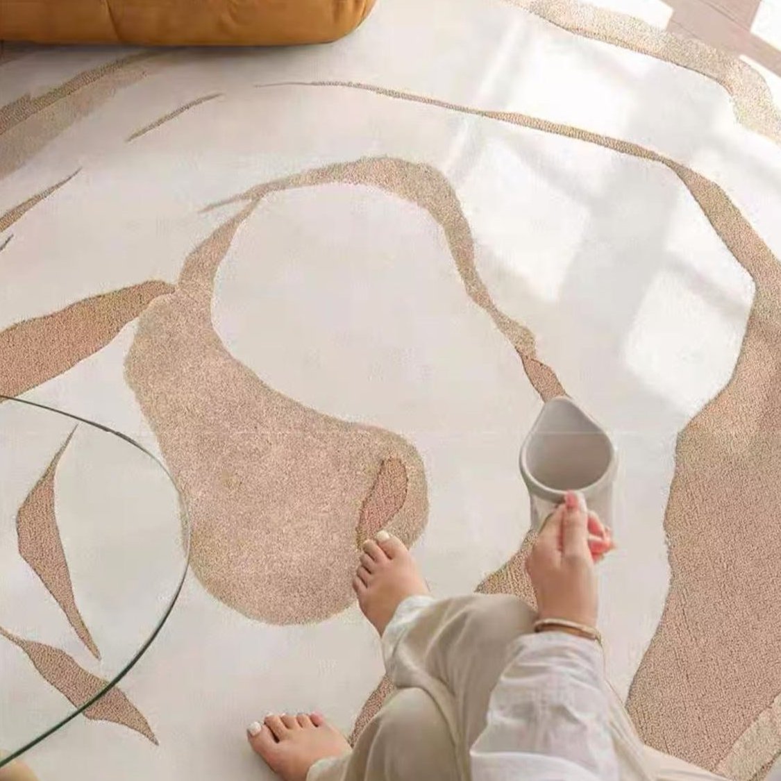 Luxury handmade tufted gun stitch carpet (rose)