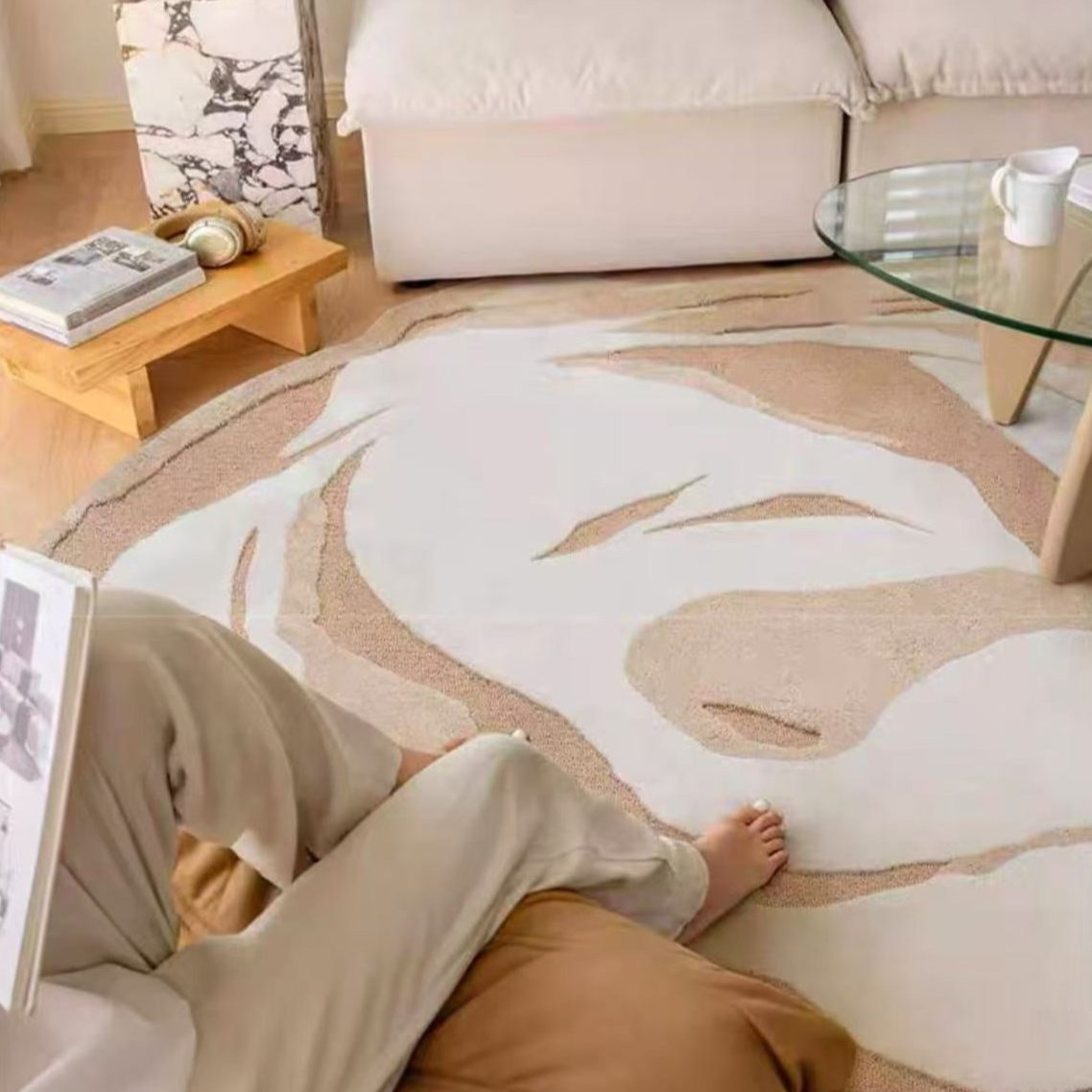 Luxury handmade tufted gun stitch carpet (rose)