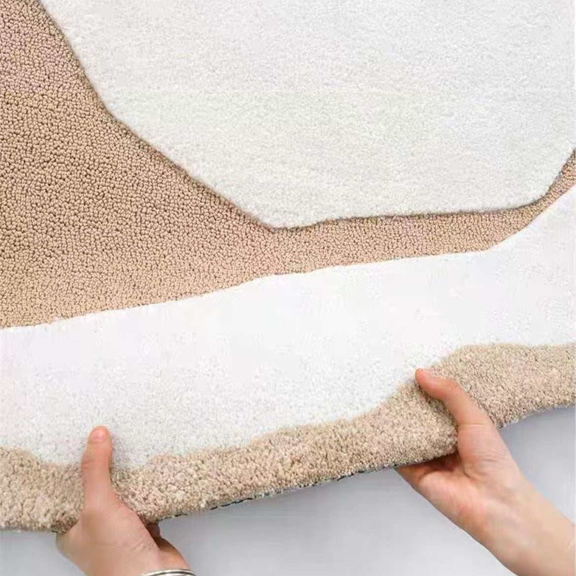 Luxury handmade tufted gun stitch carpet (rose)