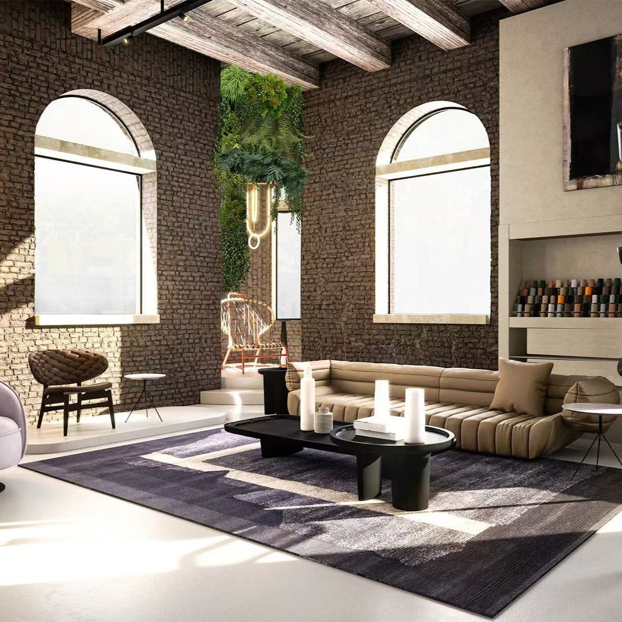 High-quality handmade tufted gun-stitched carpet (ink painting)
