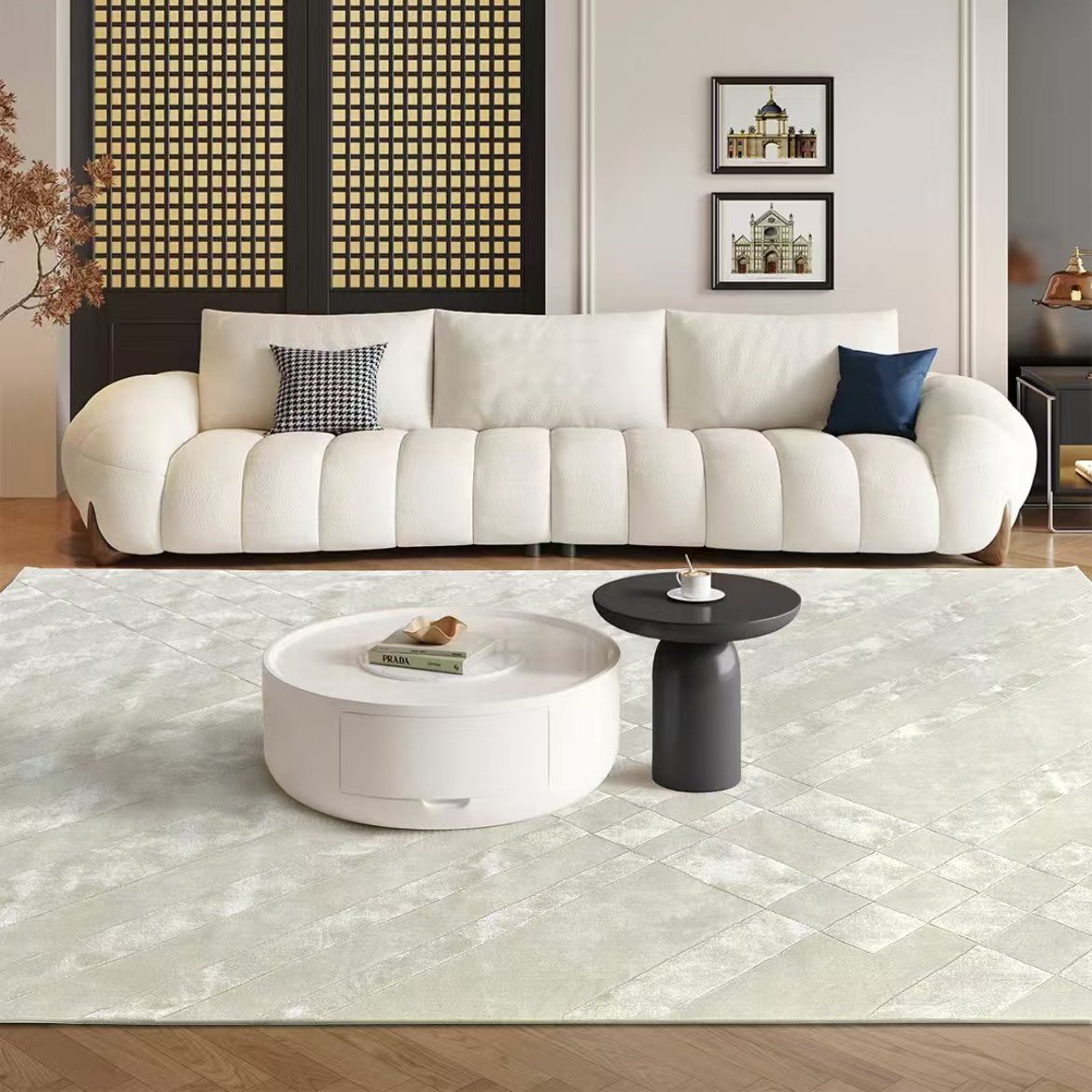 High-quality handmade tufted gun-stitched carpet (pearl)